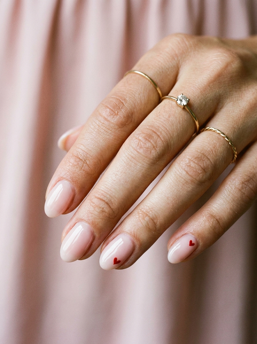 Hellrosa Nails mit Herzchen als Hellrosa Nägel Inspiration 2026